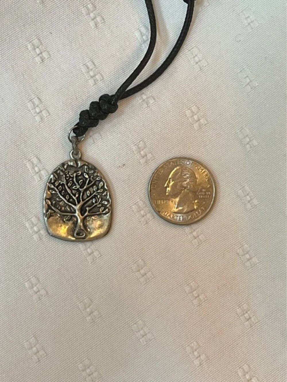 Tree of Life Pendant Black Cord Adjustable Necklace - Picture 5 of 5